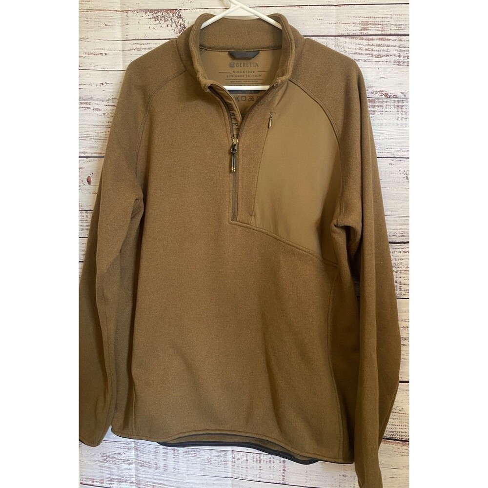 Beretta Abisko Mens Hazelnut Half Zip Fleece Jacket Size Large XL